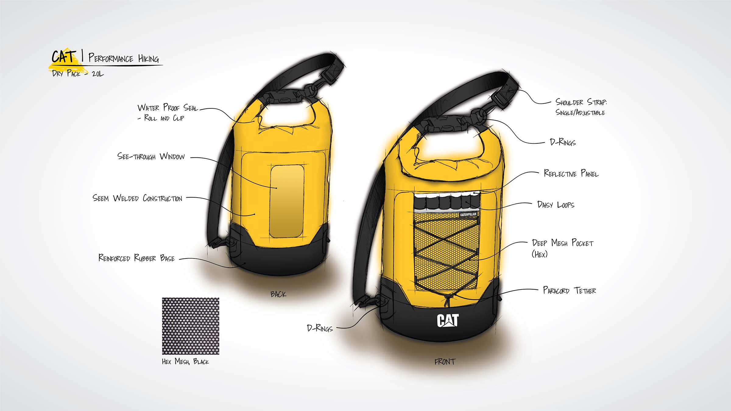 CAT Hiking Backpack Sketch by Ryan Savage