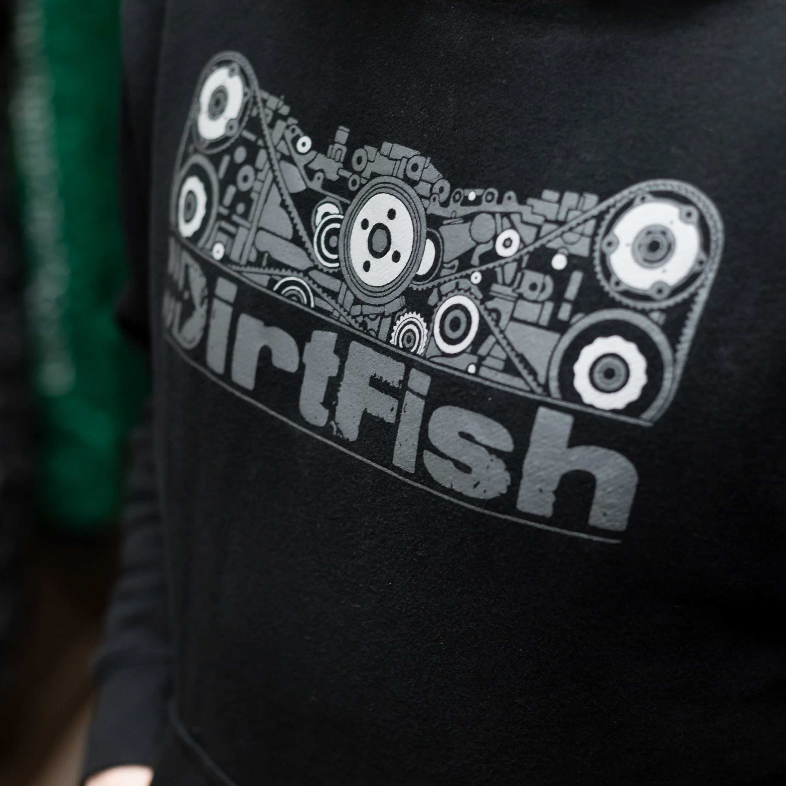 DirtFish rally car engine graphic design hoodie