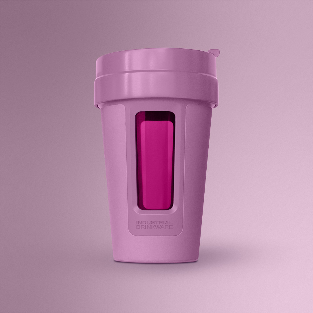 Industrial Drinkware Pink Pint Glass Water Bottle Design by Ryan Savage